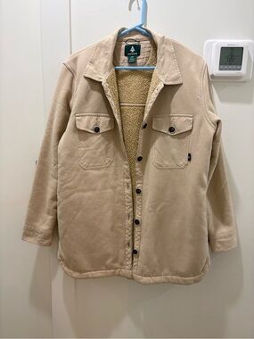 WOODS | Sherpa-Lined Beige Button-Up Jacket